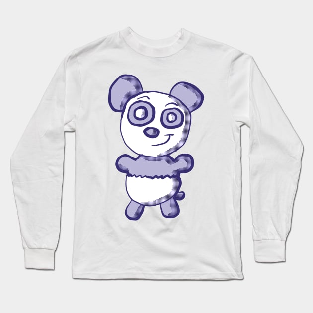 Cute Purple Panda Long Sleeve T-Shirt by Eric03091978